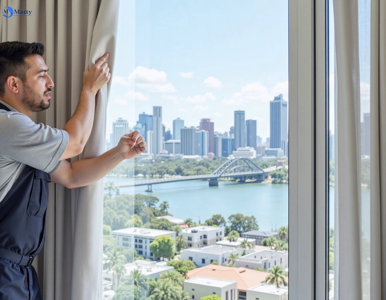 Professional curtain steam cleaning service maudsland QLD by Matty Curtain Cleaning